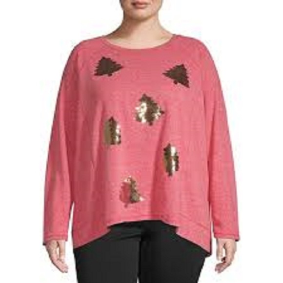 Sequin Christmas Tree Plus Women's Sweatshirt NEW - Picture 1 of 1